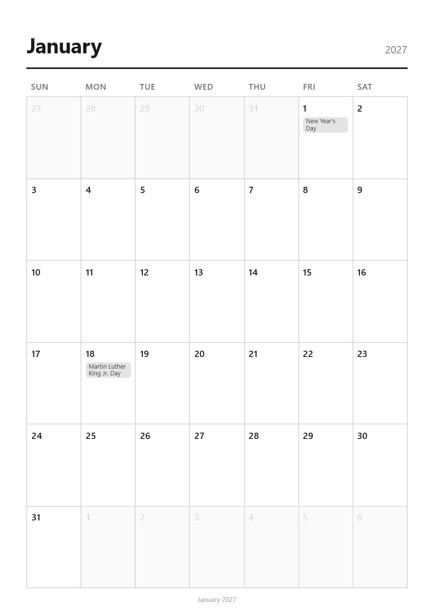 Minimalist preview