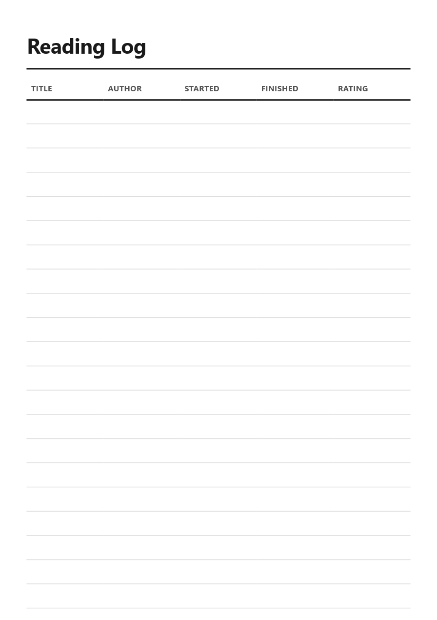 Reading Journal preview